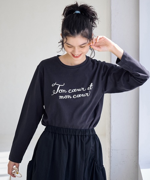 ROPE' PICNIC（ロペピクニック）の「CALINE×ROPE' PICNIC/メッセージロゴアソートロンT（Tシャツ/カットソー・レディース・ホワイト/ネイビー/ピンク・38）」の15枚目の写真