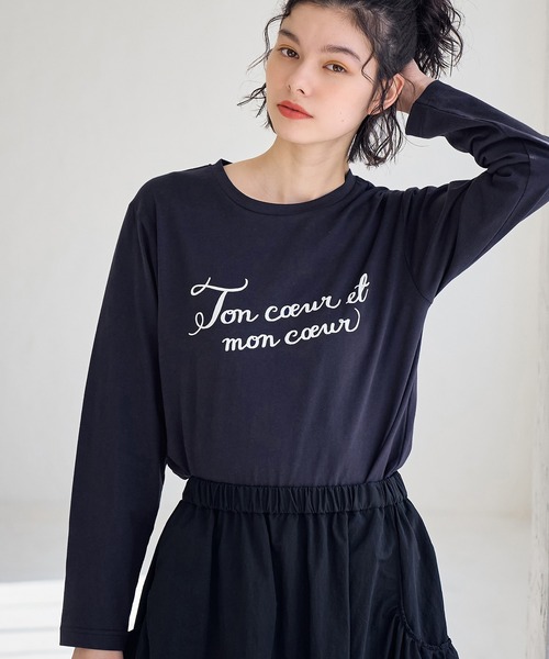 ROPE' PICNIC（ロペピクニック）の「CALINE×ROPE' PICNIC/メッセージロゴアソートロンT（Tシャツ/カットソー・レディース・ホワイト/ネイビー/ピンク・38）」の16枚目の写真