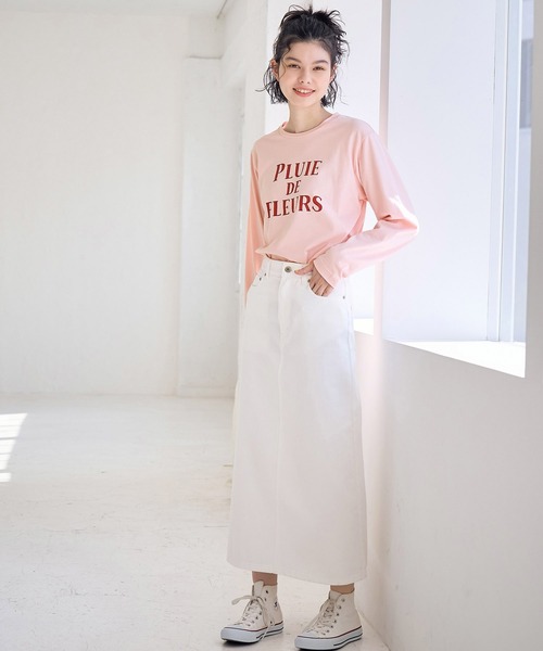 ROPE' PICNIC（ロペピクニック）の「CALINE×ROPE' PICNIC/メッセージロゴアソートロンT（Tシャツ/カットソー・レディース・ホワイト/ネイビー/ピンク・38）」の18枚目の写真