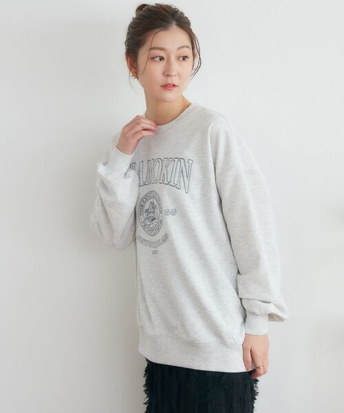 RETRO GIRL(レトロガール)の「ステッチ刺繍トレーナー(スウェット・レディース・レッド/ダークブルー/ホワイト系その他・FREE)」の12枚目の写真
