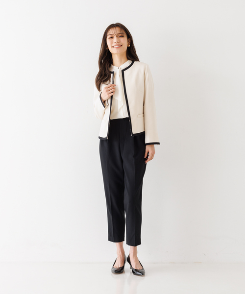 abahouse mavie(アバハウスマヴィ)の「ジョーゼットフリルブラウス/セミオケ(シャツ/ブラウス・レディース・ダークネイビー/オフホワイト/ホワイト・フリー)」の5枚目の写真