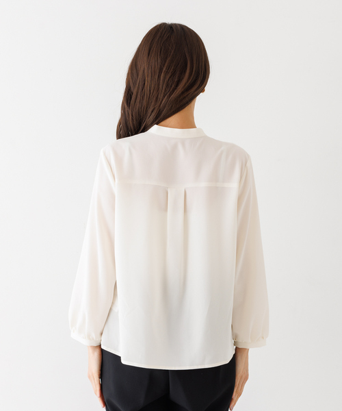 abahouse mavie(アバハウスマヴィ)の「ジョーゼットフリルブラウス/セミオケ(シャツ/ブラウス・レディース・ダークネイビー/オフホワイト/ホワイト・フリー)」の14枚目の写真