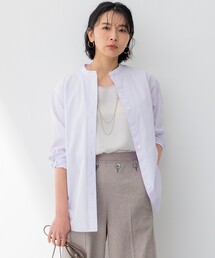 【Oggi4月号掲載/洗える】CANCLINI バンドカラー シャツ