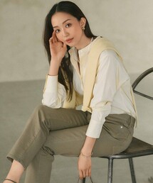 【Oggi4月号掲載/洗える】CANCLINI バンドカラー シャツ