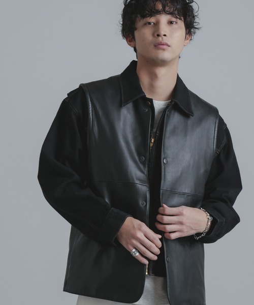 NANO universe（ナノユニバース）の「ライトラムナッパレザーベスト