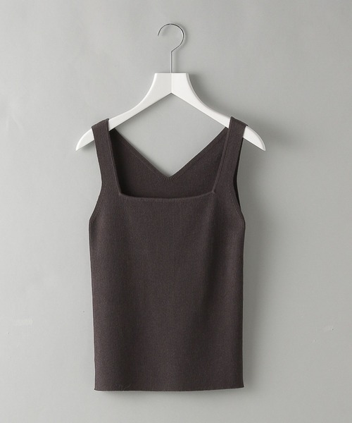 A part by（アパートバイ）の「2WAYアセテートニットタンク（タンクトップ・レディース・ブラック/ライトブルー/オフホワイト/チャコールグレー・FREE）」の4枚目の写真