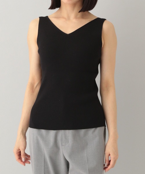 A part by（アパートバイ）の「2WAYアセテートニットタンク（タンクトップ・レディース・ブラック/ライトブルー/オフホワイト/チャコールグレー・FREE）」の17枚目の写真