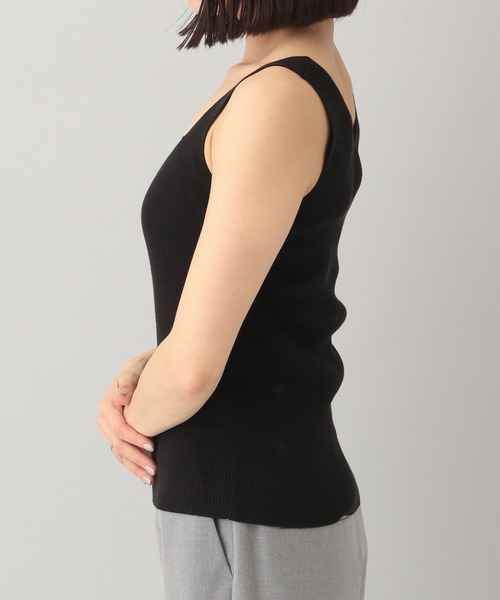 A part by（アパートバイ）の「2WAYアセテートニットタンク（タンクトップ・レディース・ブラック/ライトブルー/オフホワイト/チャコールグレー・FREE）」の19枚目の写真