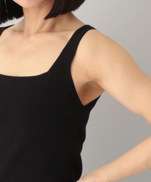 A part by（アパートバイ）の「2WAYアセテートニットタンク（タンクトップ・レディース・ブラック/ライトブルー/オフホワイト/チャコールグレー・FREE）」の7枚目の写真