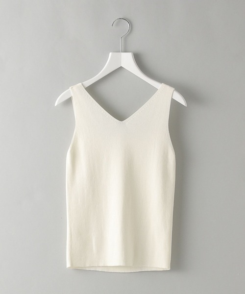 A part by（アパートバイ）の「2WAYアセテートニットタンク（タンクトップ・レディース・ブラック/ライトブルー/オフホワイト/チャコールグレー・FREE）」の9枚目の写真