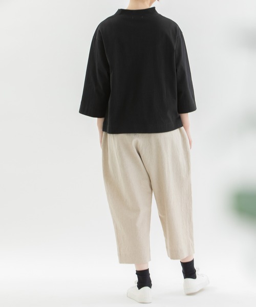 nop de nod(ノップドゥノッド)の「USコットンボトルネック7分袖(Tシャツ/カットソー・レディース・オフホワイト/ブルー/ブラック/スミクロ/インディゴブルー/ブルー系その他/ダークブルー/ダークグレー/レッド/キャメル/ブルーグリーン/ピンク系/ターコイズブルー・3/M)」の16枚目の写真