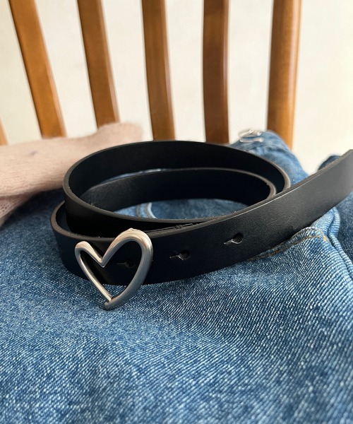 DouDou（ドゥドゥ）の「ハートバックルレザーベルト（ベルト・レディース・ブラウン/ブラック・FREE）」の5枚目の写真