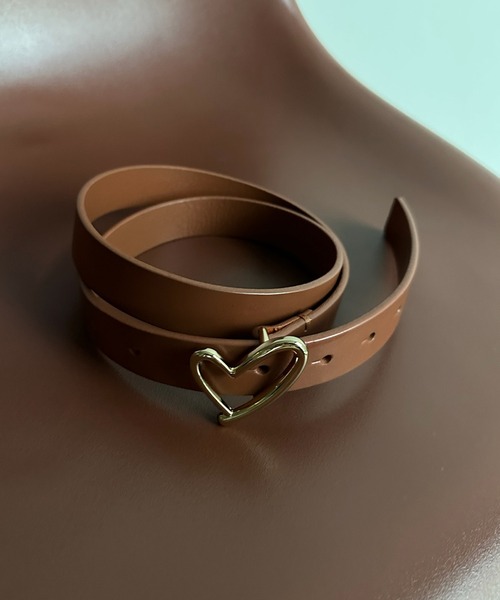 DouDou（ドゥドゥ）の「ハートバックルレザーベルト（ベルト・レディース・ブラウン/ブラック・FREE）」の8枚目の写真