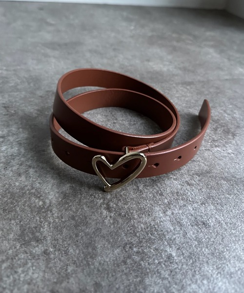 DouDou（ドゥドゥ）の「ハートバックルレザーベルト（ベルト・レディース・ブラウン/ブラック・FREE）」の9枚目の写真
