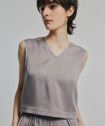 ベンベルグサテンVネックプルオーバー【Made in Japan】