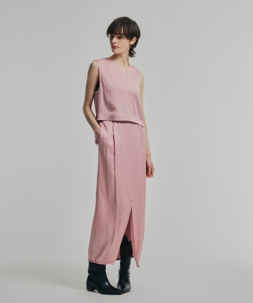 NOISE MAKER(ノイズメーカー)の「ベンベルグサテンVネックプルオーバー【Made in Japan】(Tシャツ/カットソー・レディース・ブラック/グレー/ピンク・FREE)」の12枚目の写真