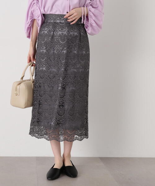 N.（N. Natural Beauty Basic）（エヌエヌナチュラルビューティーベーシック）の「◆ケミカルレーススカート（スカート・レディース・ブルー/オフホワイト/グレー・MEDIUM）」の13枚目の写真