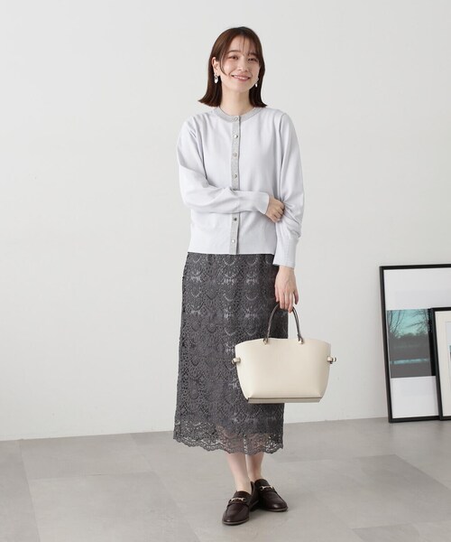 N.（N. Natural Beauty Basic）（エヌエヌナチュラルビューティーベーシック）の「◆ケミカルレーススカート（スカート・レディース・ブルー/オフホワイト/グレー・MEDIUM）」の20枚目の写真