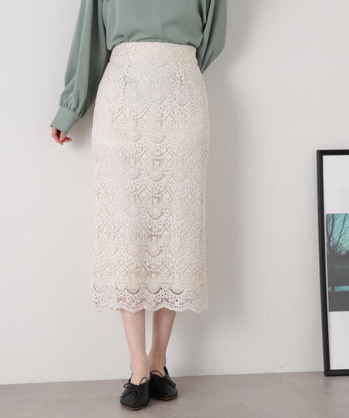 N.（N. Natural Beauty Basic）（エヌエヌナチュラルビューティーベーシック）の「◆ケミカルレーススカート（スカート・レディース・ブルー/オフホワイト/グレー・MEDIUM）」の21枚目の写真