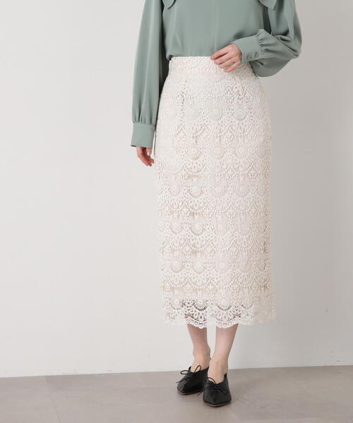 N.（N. Natural Beauty Basic）（エヌエヌナチュラルビューティーベーシック）の「◆ケミカルレーススカート（スカート・レディース・ブルー/オフホワイト/グレー・MEDIUM）」の22枚目の写真