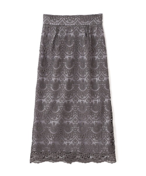 N.（N. Natural Beauty Basic）（エヌエヌナチュラルビューティーベーシック）の「◆ケミカルレーススカート（スカート・レディース・ブルー/オフホワイト/グレー・MEDIUM）」の7枚目の写真