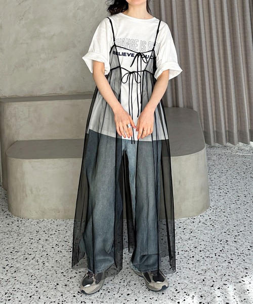 feepur(フェピュール)の「チュールレイヤードマルチワンピース(ワンピース・レディース・アイボリー/ブラック・MEDIUM)」の2枚目の写真