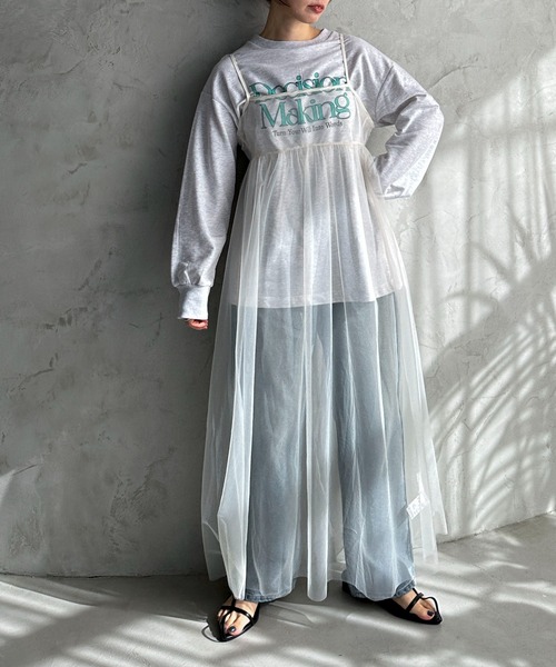 feepur(フェピュール)の「チュールレイヤードマルチワンピース(ワンピース・レディース・アイボリー/ブラック・MEDIUM)」の3枚目の写真