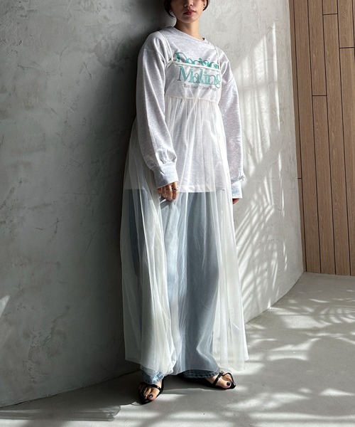 feepur(フェピュール)の「チュールレイヤードマルチワンピース(ワンピース・レディース・アイボリー/ブラック・MEDIUM)」の6枚目の写真