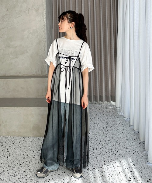 feepur(フェピュール)の「チュールレイヤードマルチワンピース(ワンピース・レディース・アイボリー/ブラック・MEDIUM)」の9枚目の写真