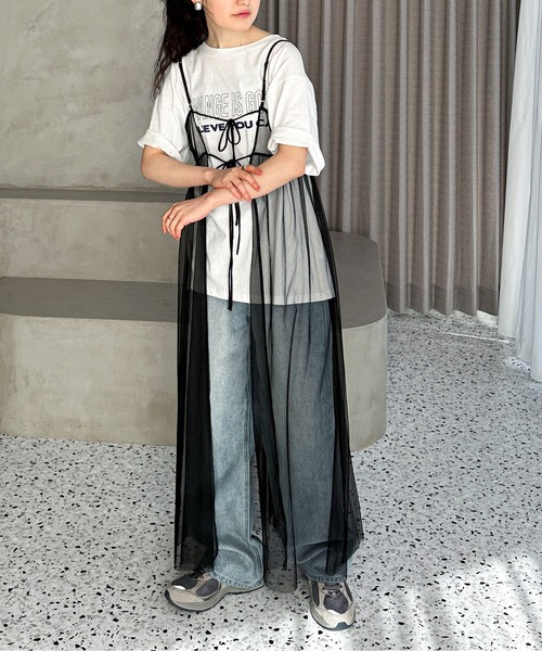 feepur(フェピュール)の「チュールレイヤードマルチワンピース(ワンピース・レディース・アイボリー/ブラック・MEDIUM)」の11枚目の写真