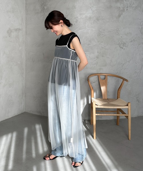 feepur(フェピュール)の「チュールレイヤードマルチワンピース(ワンピース・レディース・アイボリー/ブラック・MEDIUM)」の22枚目の写真