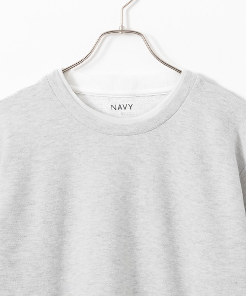 NAVY(ネイビー)の「NAVY フェイクレイヤードクルーネック長袖Tシャツ(Tシャツ/カットソー・メンズ・ネイビー/グレー/オートミール・M/S/XL/L)」の5枚目の写真