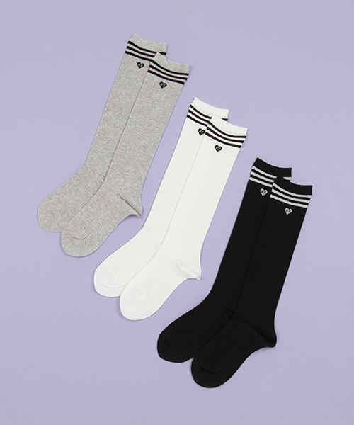 by LOVEiT(バイラビット)の「BY.ハートハイソックス(ソックス/靴下・キッズ・ブラック/グレー/オフホワイト・S/M/L/LL)」の7枚目の写真