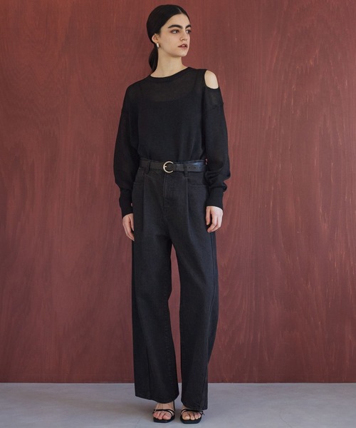 STERNBERG(スタンバーグ)の「STERNBERG/ショルダースリットニットプルオーバー/987681(ニット/セーター・レディース・ブラック/モカ・MEDIUM/LARGE)」の3枚目の写真