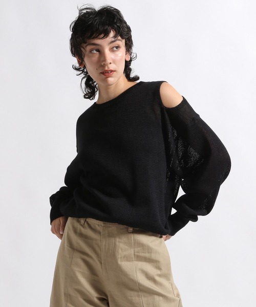 STERNBERG(スタンバーグ)の「STERNBERG/ショルダースリットニットプルオーバー/987681(ニット/セーター・レディース・ブラック/モカ・MEDIUM/LARGE)」の12枚目の写真