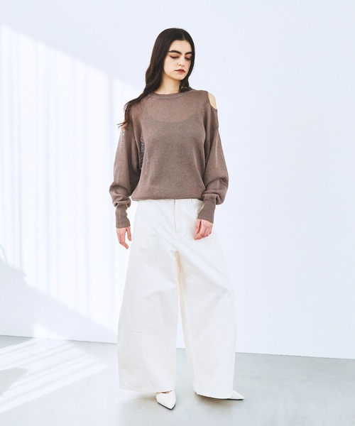 STERNBERG(スタンバーグ)の「STERNBERG/ショルダースリットニットプルオーバー/987681(ニット/セーター・レディース・ブラック/モカ・MEDIUM/LARGE)」の22枚目の写真