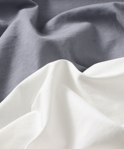 Viola e Viola(ヴィオラエヴィオラ)の「さらひやりコットン 袖異素材ゆるトップス(Tシャツ/カットソー・レディース・グレイッシュブルー/ブラック/ミント/ホワイト/モカ/オレンジ・5L/4L/L/M/3L/LL)」の19枚目の写真