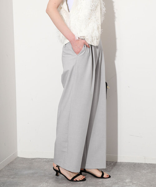 SLOBE IENA（スローブイエナ）の「PL/R/Lトロタックストレートパンツ（その他パンツ・レディース・グレー/ピンク・36/38）」の8枚目の写真