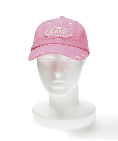 X-girl（エックスガール）の「DISTRESSED 6PANEL CAP（キャップ・レディース・ピンク/チャコール・ONE SIZE）」の10枚目の写真