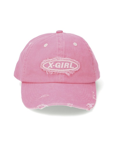 X-girl（エックスガール）の「DISTRESSED 6PANEL CAP（キャップ・レディース・ピンク/チャコール・ONE SIZE）」の15枚目の写真