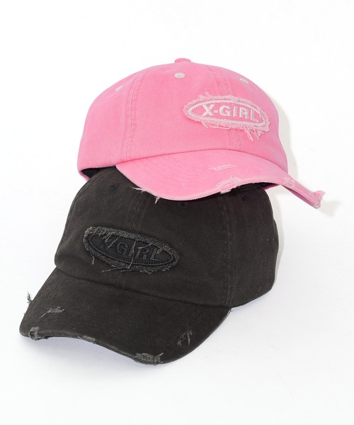 X-girl（エックスガール）の「DISTRESSED 6PANEL CAP（キャップ・レディース・ピンク/チャコール・ONE SIZE）」の21枚目の写真