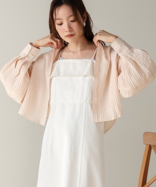 Bab（バブ）の「タックスリーブコンパクトシャツブラウス（シャツ/ブラウス・レディース・イエロー/ピンク/アイボリー・M）」の22枚目の写真