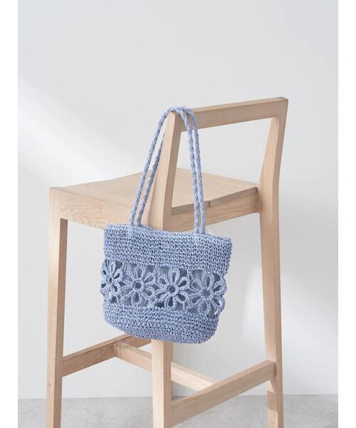 earth music&ecology（アースミュージックアンドエコロジー）の「フラワーペーパートート（トートバッグ・レディース・イエロー/ナチュラル/サックスブルー・FREE）」の12枚目の写真