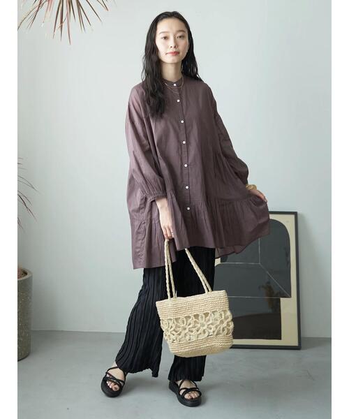 earth music&ecology（アースミュージックアンドエコロジー）の「フラワーペーパートート（トートバッグ・レディース・イエロー/ナチュラル/サックスブルー・FREE）」の13枚目の写真