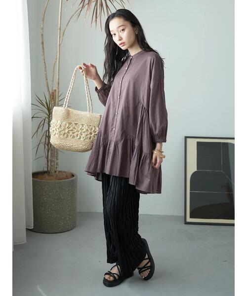 earth music&ecology（アースミュージックアンドエコロジー）の「フラワーペーパートート（トートバッグ・レディース・イエロー/ナチュラル/サックスブルー・FREE）」の14枚目の写真