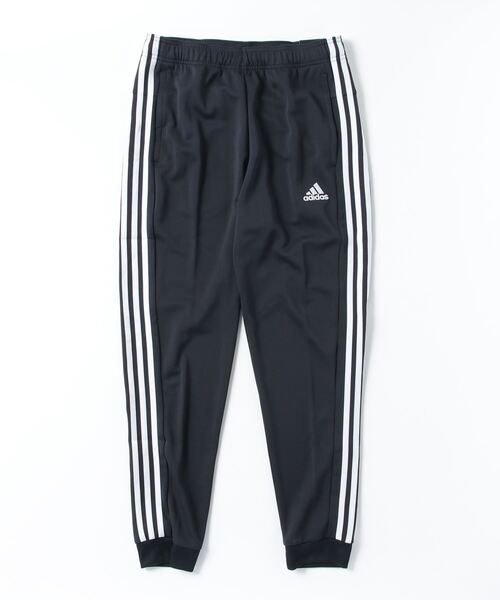 adidas(アディダス)の「アディダス adidas スリーストライプス ダブルニット カフヘム トラックパンツ(その他パンツ・メンズ・ブラック×ブラック/ブラック×ホワイト・S/M/L/LL/3L)」の1枚目の写真
