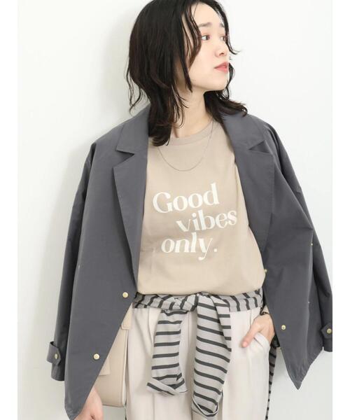 Samansa Mos2 blue（サマンサモスモスブルー）の「【抗菌防臭】ロゴロンT（Tシャツ/カットソー・レディース・オフホワイト/チャコールグレー/ライトベージュ・F）」の14枚目の写真