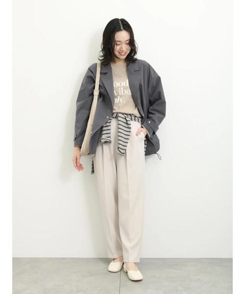 Samansa Mos2 blue（サマンサモスモスブルー）の「【抗菌防臭】ロゴロンT（Tシャツ/カットソー・レディース・オフホワイト/チャコールグレー/ライトベージュ・F）」の16枚目の写真