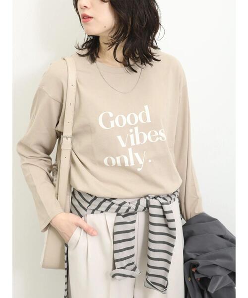 Samansa Mos2 blue（サマンサモスモスブルー）の「【抗菌防臭】ロゴロンT（Tシャツ/カットソー・レディース・オフホワイト/チャコールグレー/ライトベージュ・F）」の17枚目の写真