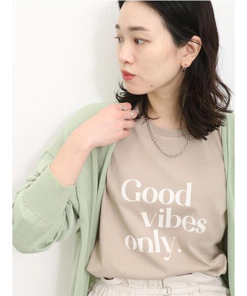 Samansa Mos2 blue（サマンサモスモスブルー）の「【抗菌防臭】ロゴロンT（Tシャツ/カットソー・レディース・オフホワイト/チャコールグレー/ライトベージュ・F）」の20枚目の写真